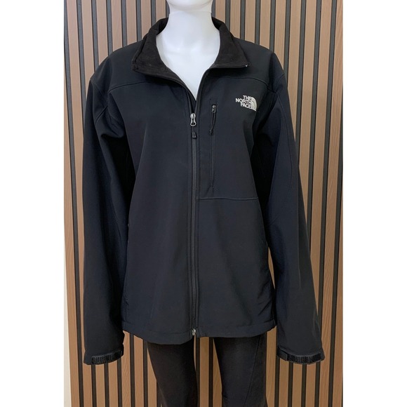 The North Face Men's Black Soft Shell Jacket L Full Zip Outdoor Hiking Trail